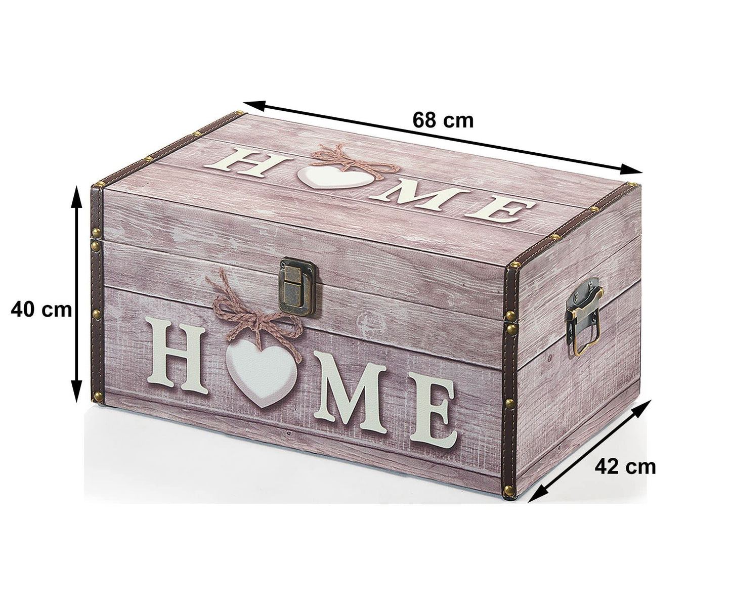 Kobolo Chest Storage Box - Home - made of wood and faux leather 68x42x40 cm