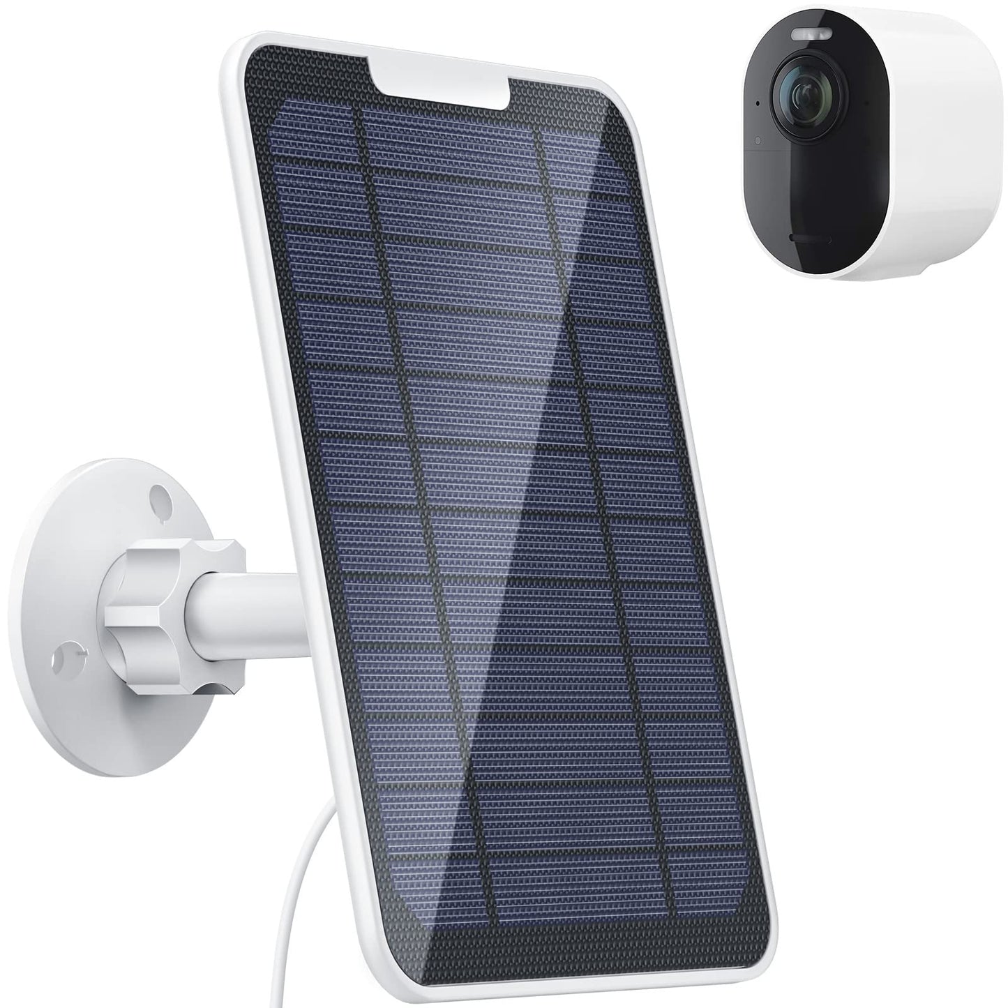 4W solar panel charger, compatible with Arlo Pro 3/4/5S/Ultra/Ultra 2/Go 2, 3m charging cable, IP65 weatherproof solar panel with 360° wall mount (magnetic connector)