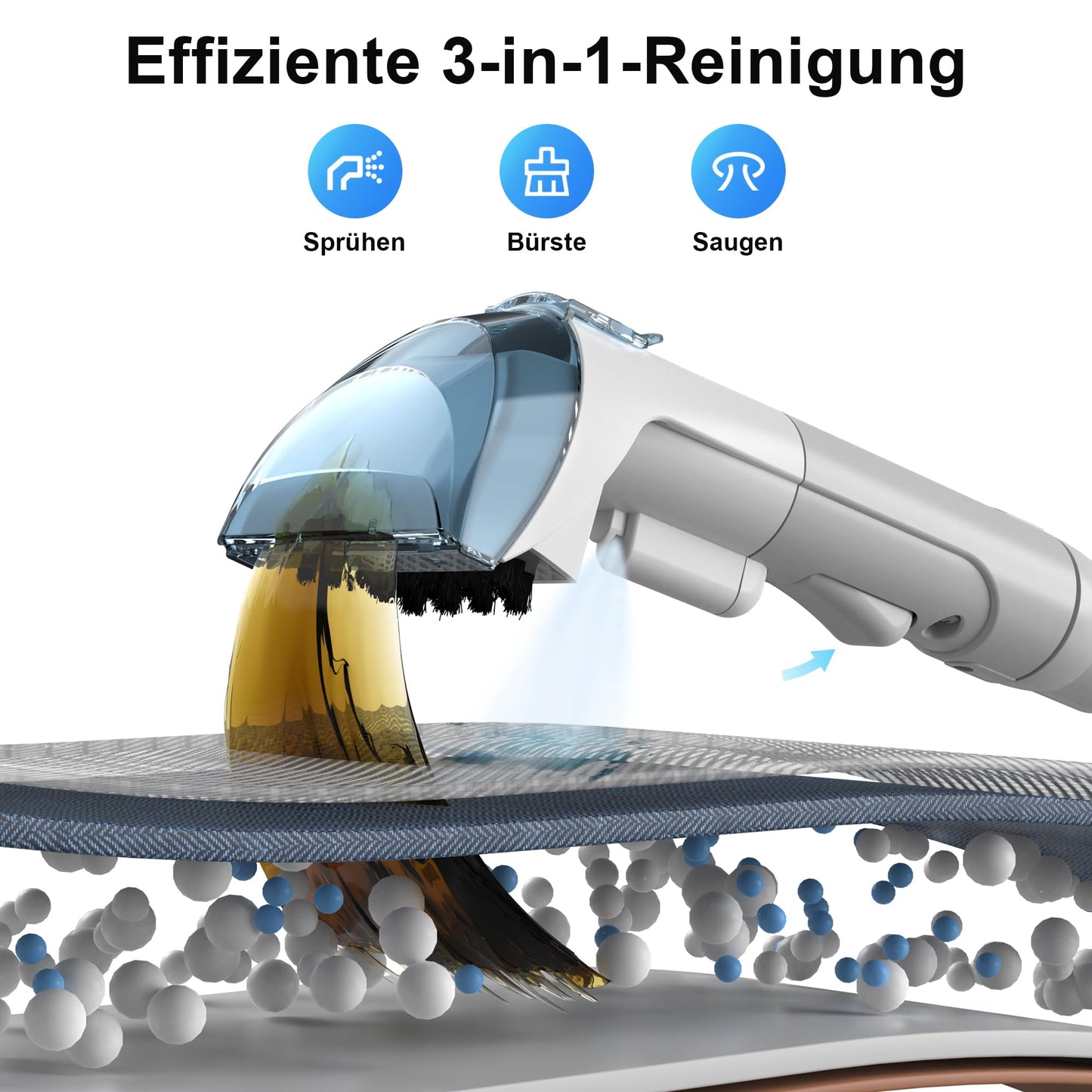 Rivenara upholstery cleaner device wet vacuum cleaner - 450W upholstery cleaner carpet cleaner scrubber upholstery furniture carpet cleaner auto sofa cleaner wet dry vacuum cleaner cleaning device couch