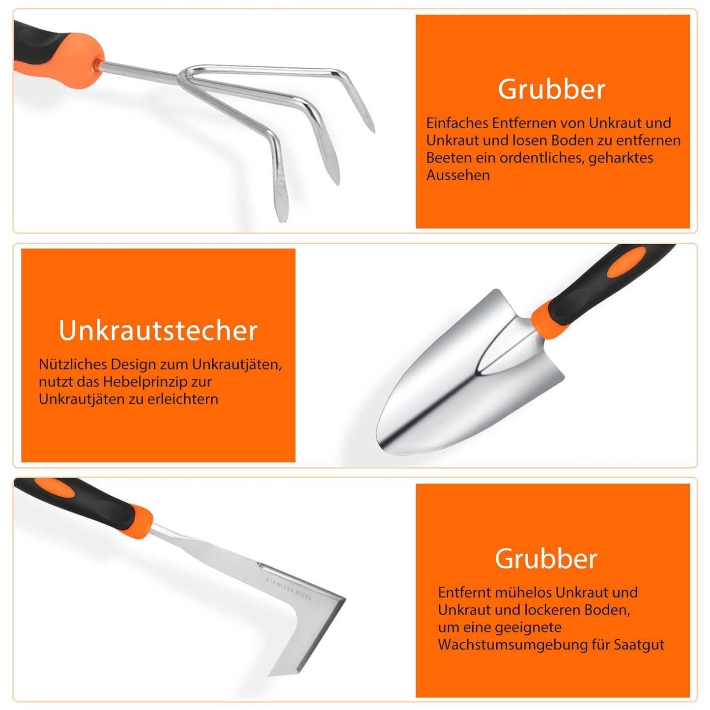 MQHUAYU Garden Tool Set, 10 Piece Heavy Duty Gardening Tools Set, Garden Tool Set for Gardening, Gifts for Women and Men
