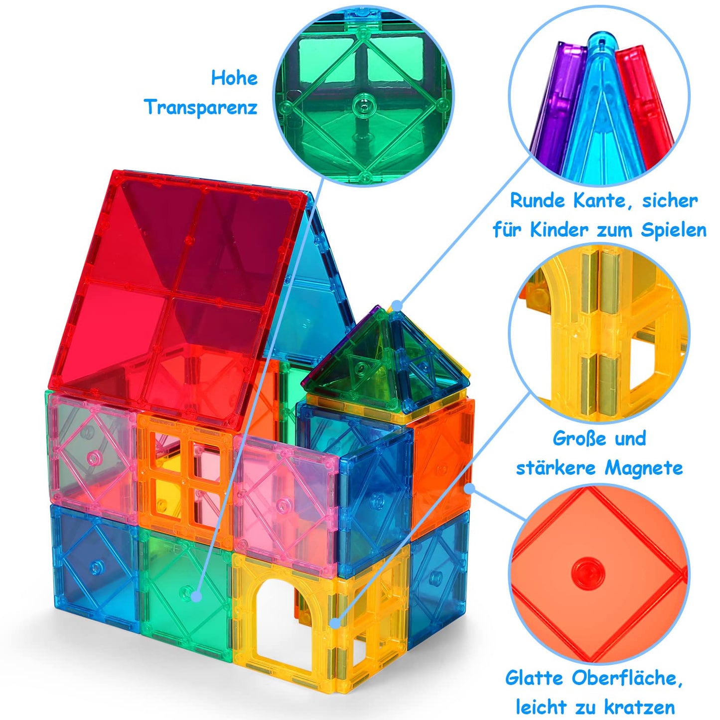 Magnetic building blocks 64 pieces magnet toy magnets building bricks building set kids magnetic blocks perfect for use at home, in schools, for boys and girls 3 4 5 6 7 8 years old