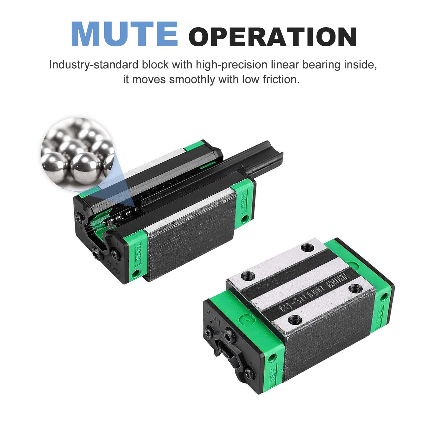 CNCMANS HGR15 linear guide rail 2 pieces HGR15 1000mm guide rail with 4 pieces high precision HGH15CA linear bearing block, CNC parts for 3D printer (linear guide HGR15 1000mm)