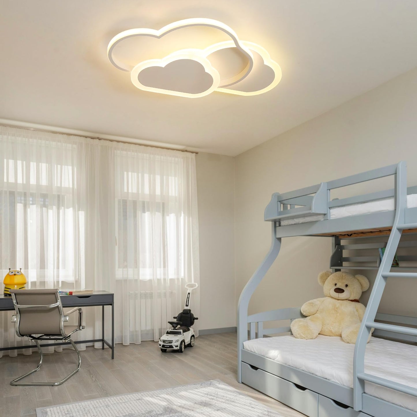 BLMYL LED Ceiling Light Kids Room 52CM Lamp, Ceiling Light Kids Room Dimmable Cloud Light with Remote Control 3000K-6000K, 42W Ceiling Light for Living Room, Bedroom