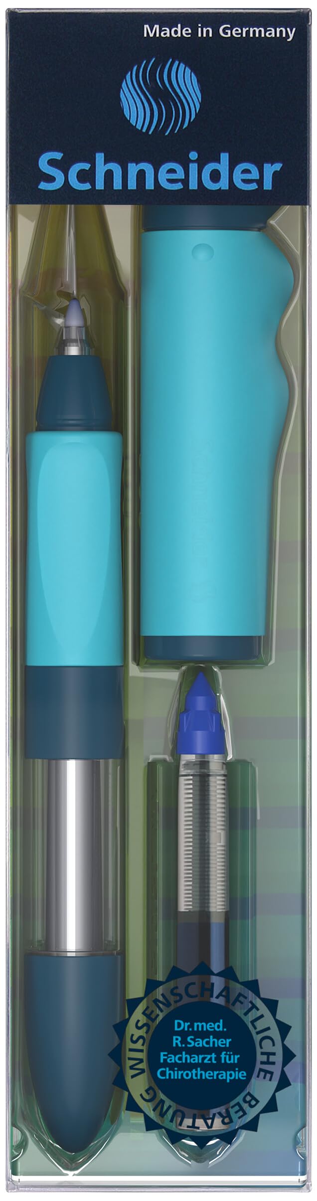 Schneider 188733 Base Senso Rollerball (for beginner writers, for both right and left-handed users) blue-turquoise