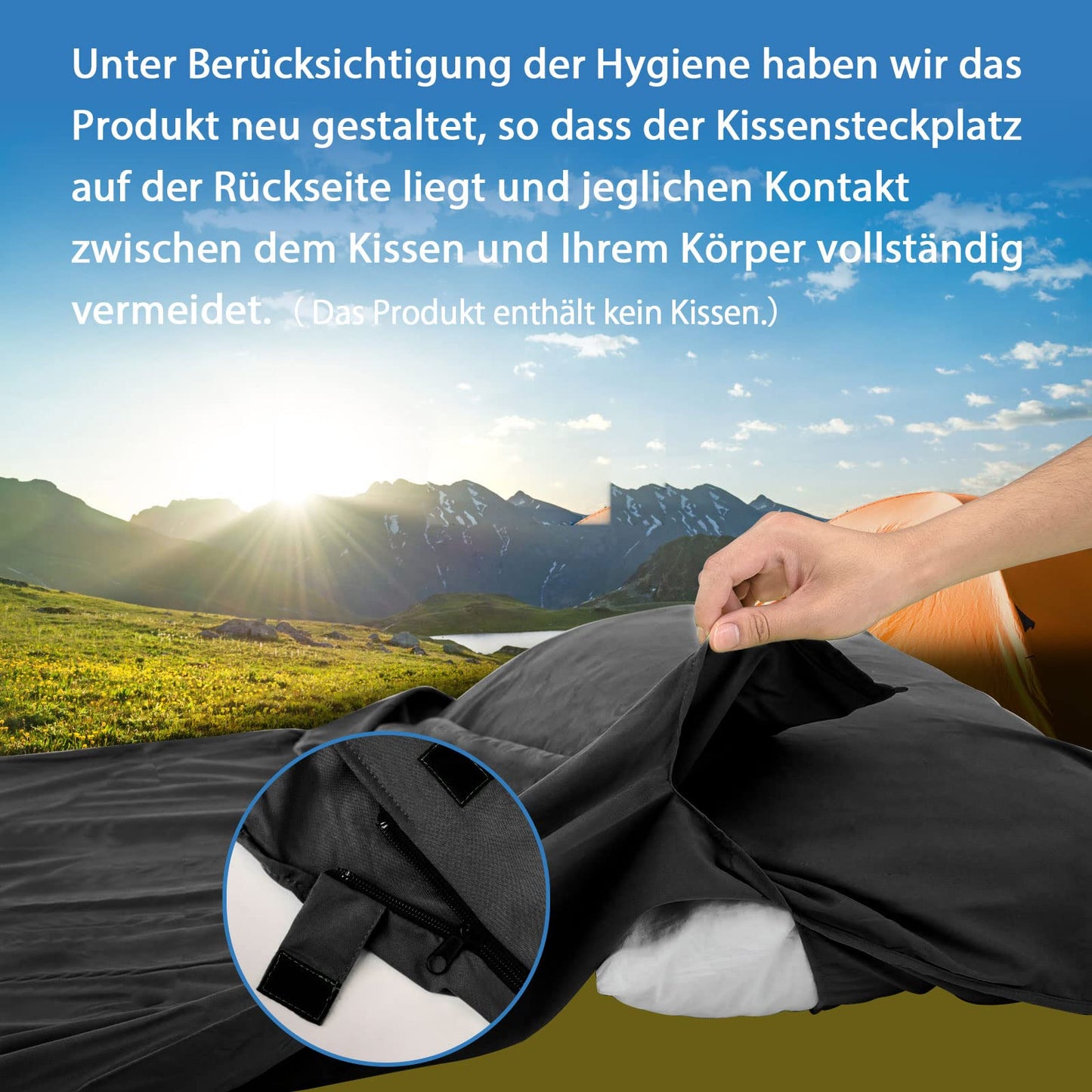 JAICOM Hut sleeping bag, ultra light silk sleeping bag for travel, 2in1 hut sleeping bag, comfortable and soft sleeping bag small packing size made of microfiber, ideal for backpacking, hotels
