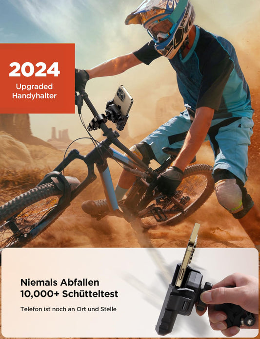 JOYROOM 2025 Bike Phone Mount, Motorcycle Phone Holder 【Vibration Damped】1S Quick Release Universal Bike Phone Mount for iPhone 17/16/15, Samsung S24/S23 (4.7"-7" Smartphone)