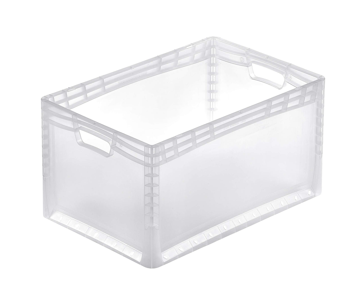AidB Eurobox LIGHTLINE translucent, 600 x 400 x 320 mm, handles open, translucent plastic box made of transparent plastic, suitable for industry, 1 pc.