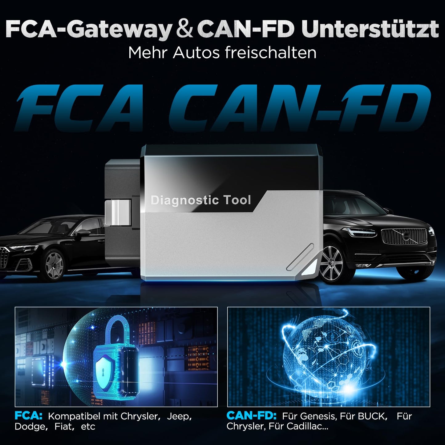 KINGBOLEN EDIAG Elite OBD2 diagnostic device with Bluetooth, full system coverage, 15 resets, active tests, vehicle performance test for iPhone & Android, FCA and Can FD, lifetime updates.