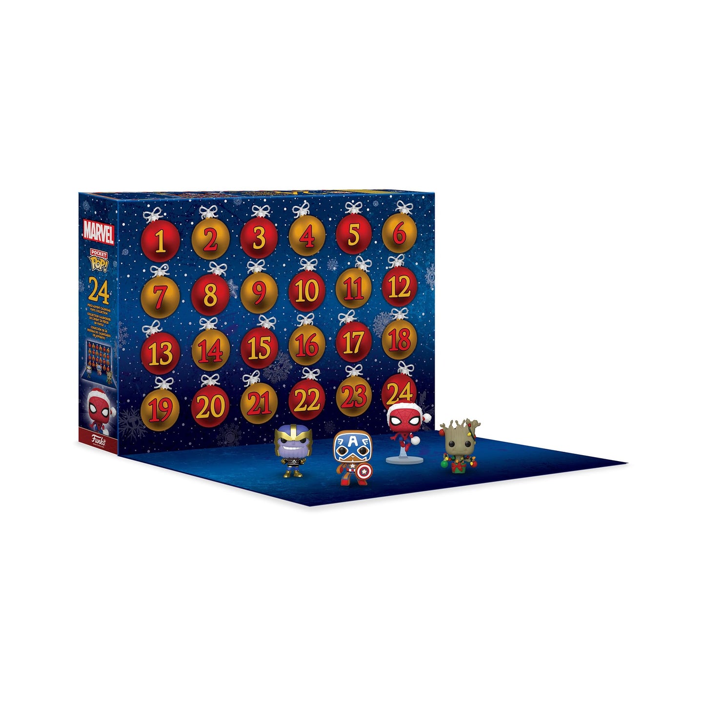 Funko Advent Calendar: Marvel Holiday - Groot - Marvel Comics - 24 days of surprises - Vinyl minifigure for collecting - Mystery box - gift idea - holiday fun for Christmas.