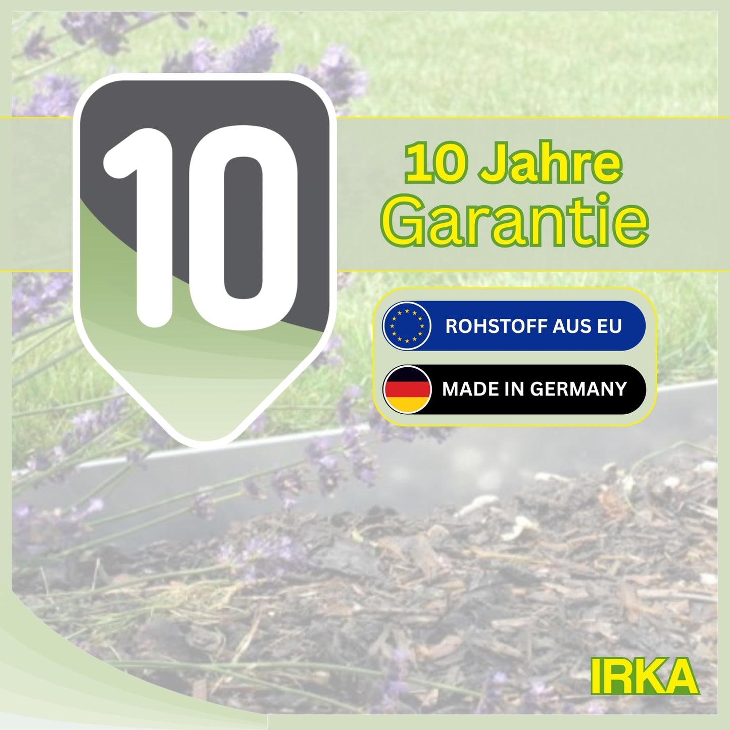 IRKA lawn edge Corten steel L10m H25cm - Flexible bed edging 1 mm thick lawn edging for garden bed bordering bed edging