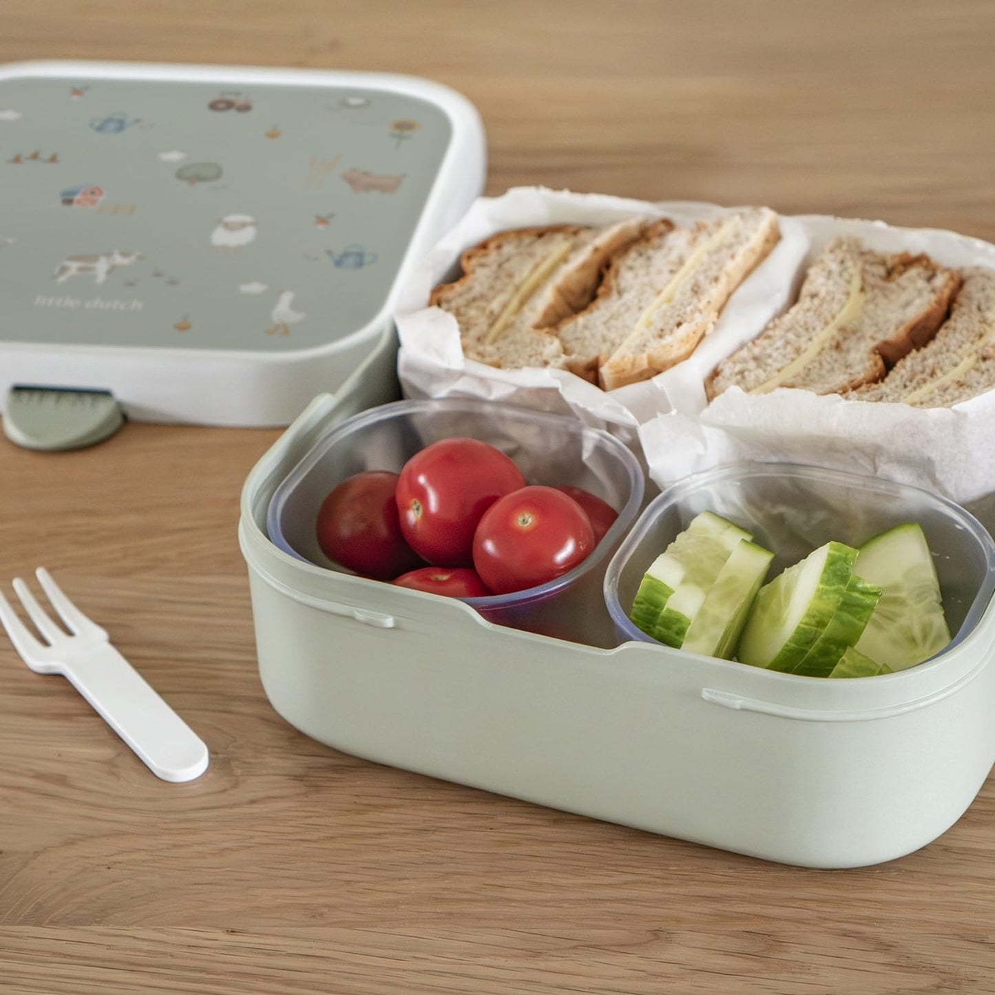Mepal - Bento Box Large Campus - Bento Lunchbox for Kids - Includes 2 leak-proof bento compartments & fork - Bento compartment is microwave-safe - 2x 200 + 1250 ml - Frozen 2