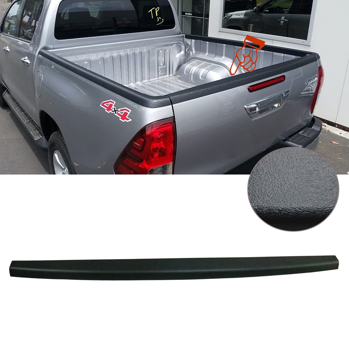 JHCHAN tailgate guard bumper guard for Toyota Hilux 2015-2020 Invincible Icon Active Hilux SR and Hilux SR5 Pick-Up, Hilux AN110 AN120 AN130 bumper guard.