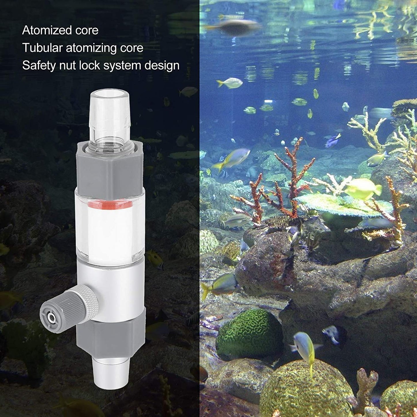 Aquarium CO2 diffuser, external CO2 diffuser container for aquarium with CO2 reactor diffuser aquarium accessory (M2 16/22 mm)