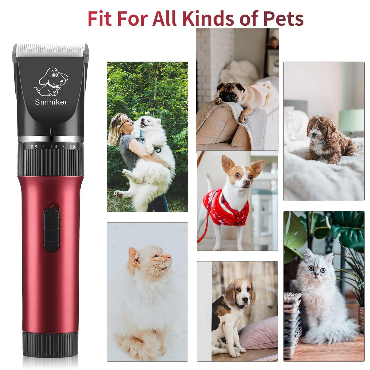 Animal hair clipper Professional Ultra-quiet Rechargeable Cordless Cat and Dog Horse Hair Clipper Pro Pet Grooming Clipper Dog Trimmer Kit