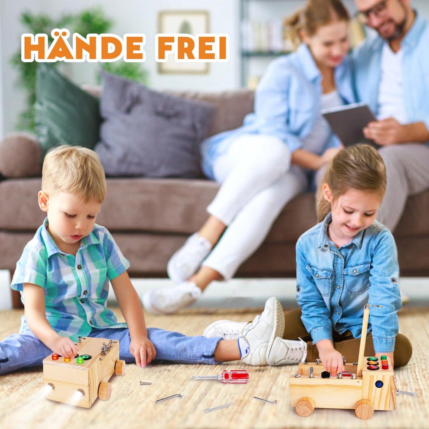 OAKJAR Montessori screwdriver board, Montessori toy for 2-6 year olds, Montessori busy board, wooden motor skills toy, educational toy for babies toddlers boys girls.