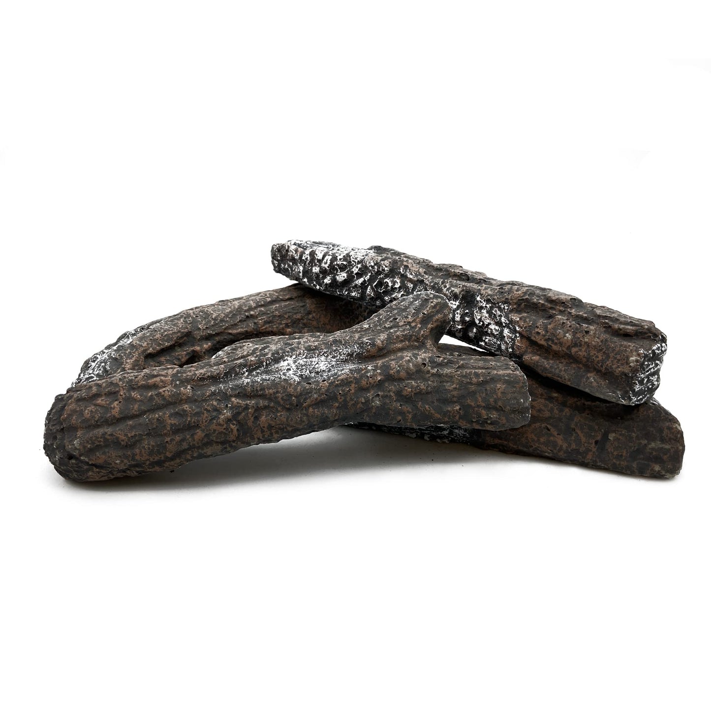 intergrill firewood imitation | Set of 4 ceramic decorative logs | Up to 1100°C | Logs for gas fire pits and gas fireplaces | Fireplace accessory | Natural