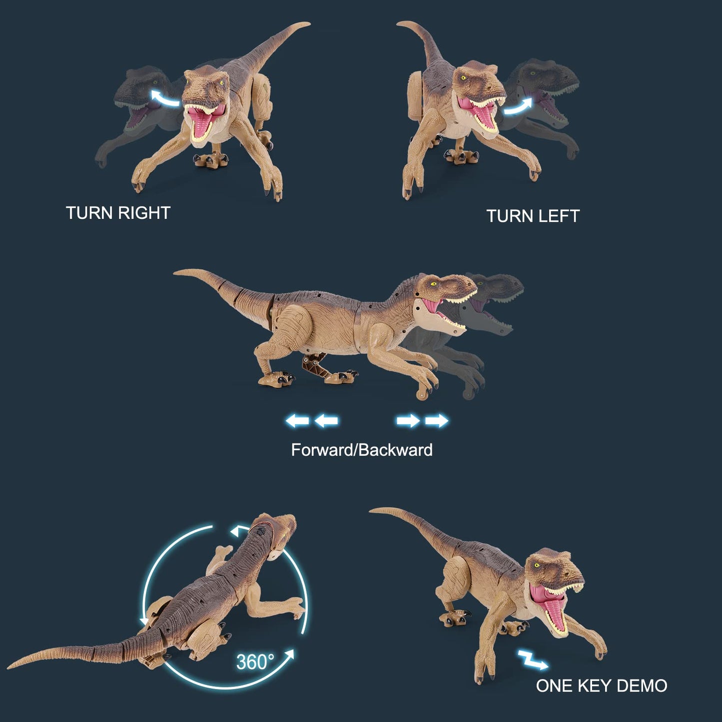 NEXBOX Remote Control Dinosaur Toy Gift for Kids - RC T-rex Dino Remote Controlled Electric Christmas Birthday Prehistoric Creatures for 3-12 Year Old Boys and Girls