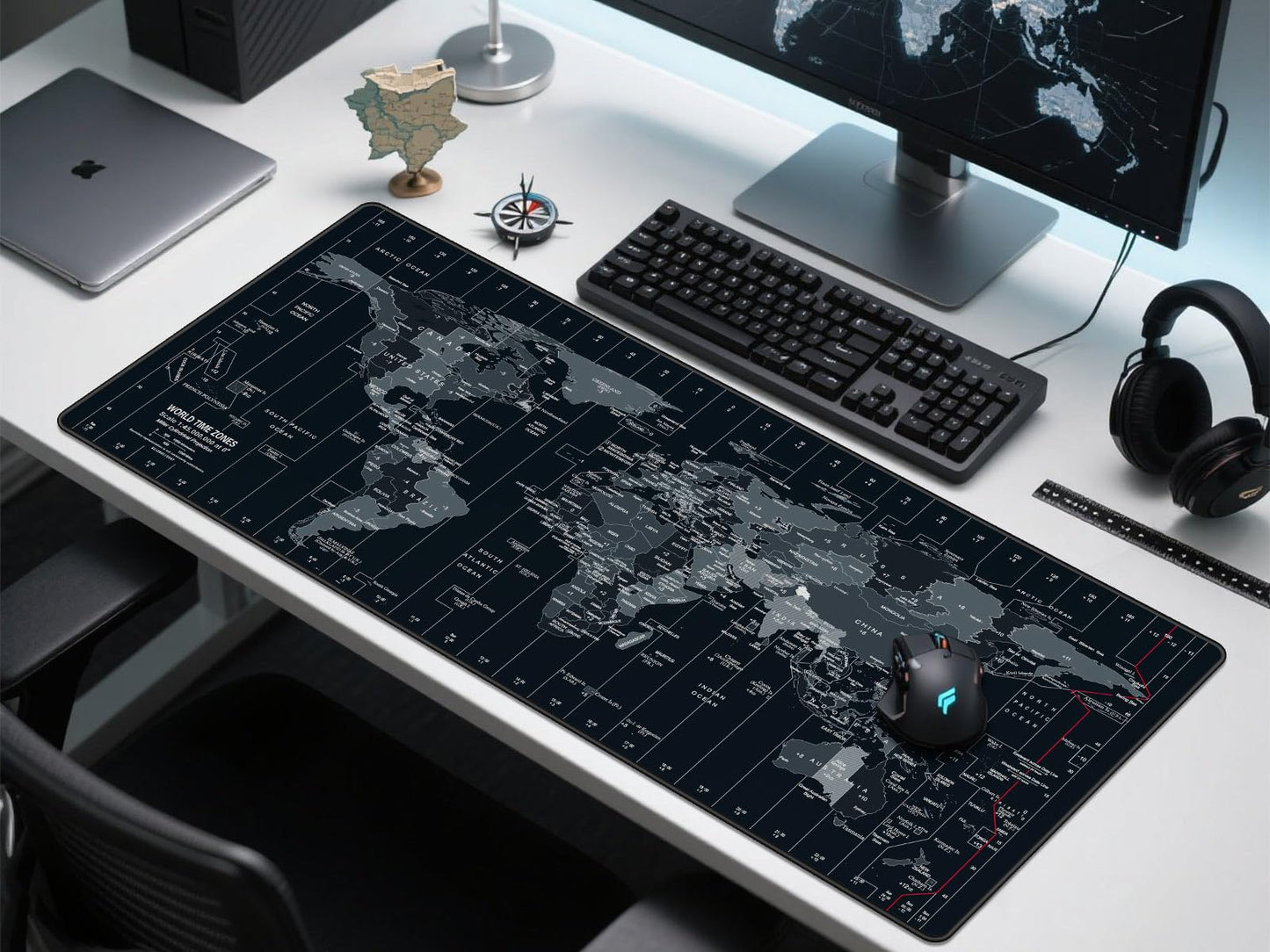 Anpollo XXL Speed Gaming Mousepad World Map 900x400x3mm XXL Mousepad Desk Mat Large Size Multifunctional Anti-slip desk pad enhances accuracy and speed.
