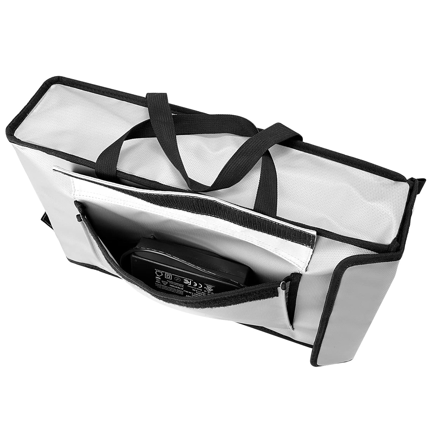 Battery bag Ebike battery bag Fireproof up to 2000°F Explosion-proof Lipo bag compatible with 2 E-Bike batteries Thick Shockproof Safe battery box Charging Transport Storage 45 x 12 x 25 cm