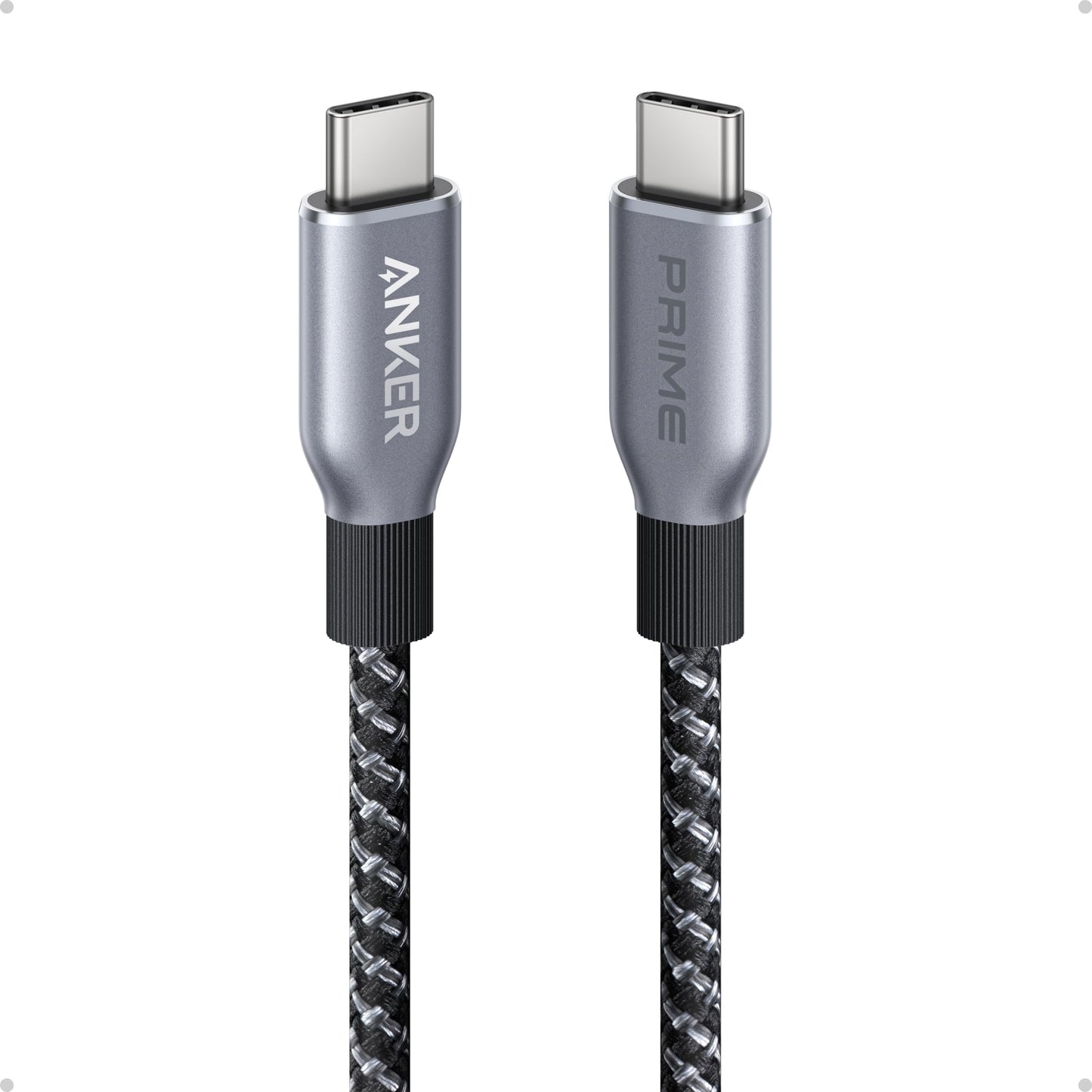 Anchor Prime USB C to USB C cable, 240W 90cm fast charging cable USB C, Upcycled nylon in braided design, 100 years durability, USB 2.0 cable for iPhone 16/16 Pro/16 Pro Max/16 Plus, MacBook, Galaxy S24