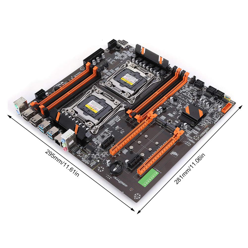 Tonysa X99 Dual Server Motherboard, backside 4 USB3.0 Gigabit network card 8 memory slot motherboard Support 4th gen 8*DDR4 DIMM 3000/2666/2400/2133MHz Server Motherboard for computer.