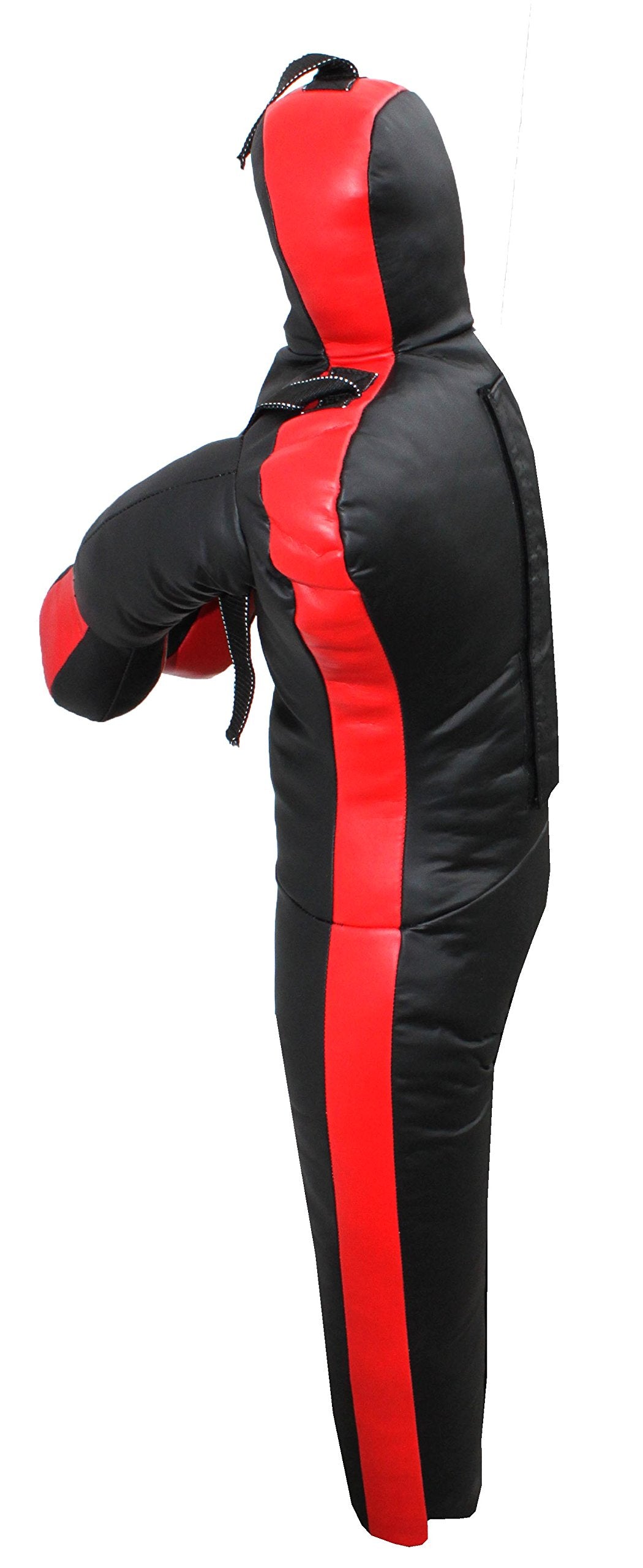 Lisaro Training Dummy Size 170 cm pre-filled | Box Dummies | with loops (straps) | black-red | hanging | Grappling Dummy, Training Doll, Martial Arts, Jiu-Jitsu, Wrestling, MMA, Judo/Filled