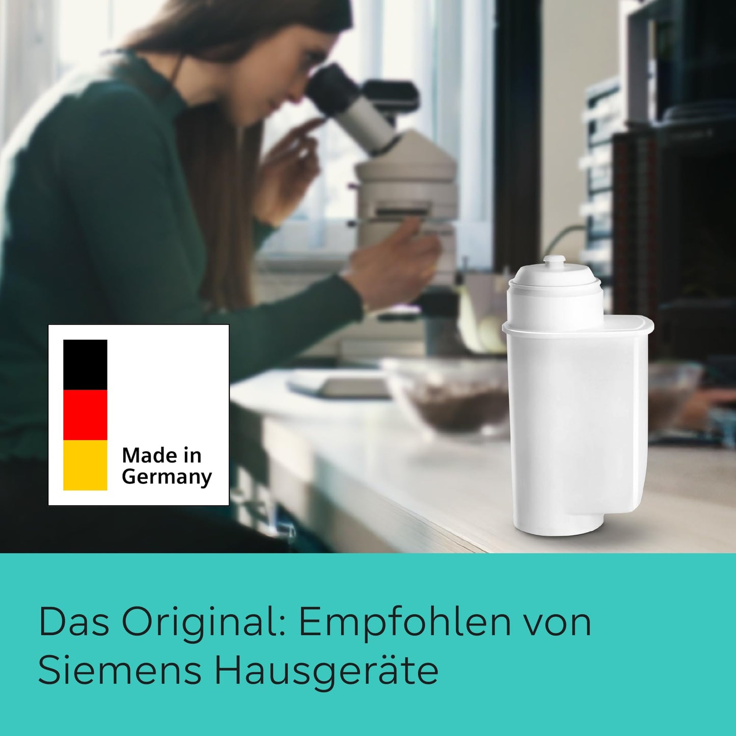Siemens BRITA Intenza water filter TZ70033A, 3 pieces, reduces water hardness, compatible with EQ series coffee machines and built-in espresso machines.