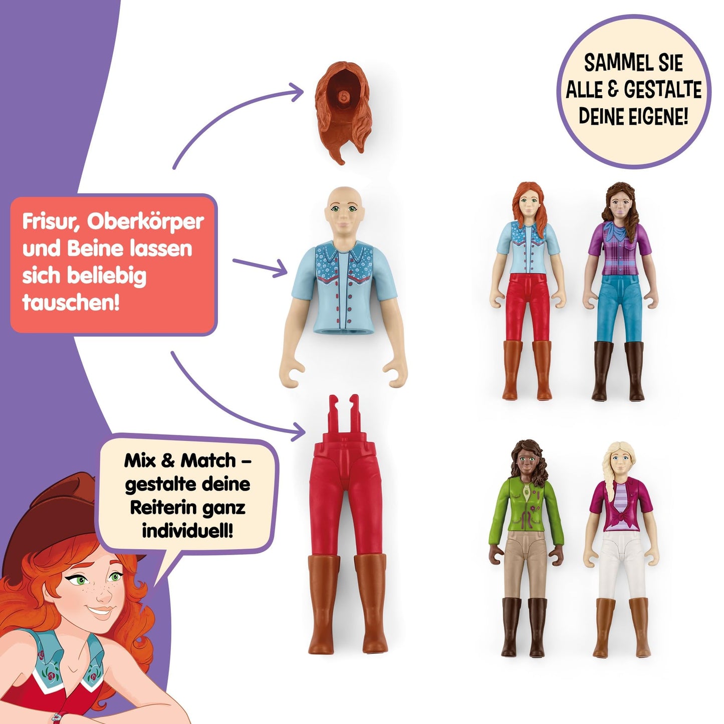 SCHLEICH Horse Club | Hannah & Cayenne 42539 | posable girl figure | with horse accessories | great gift for girls and boys | horse toy for ages 5+ | 10 pieces | exclusive at Amazon