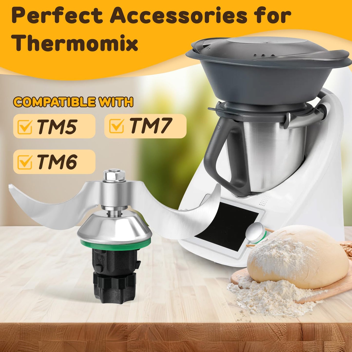 STFALI Knife for Vorwerk Thermomix TM5, TM6, TM7, Replacement Blades for Thermomix Knife, Mixing Blade Replacement Accessory suitable for Thermomix TM7, TM6, TM5, Compatible with Vorwerk Thermomix TM5, TM6 Kitchen Appliance.