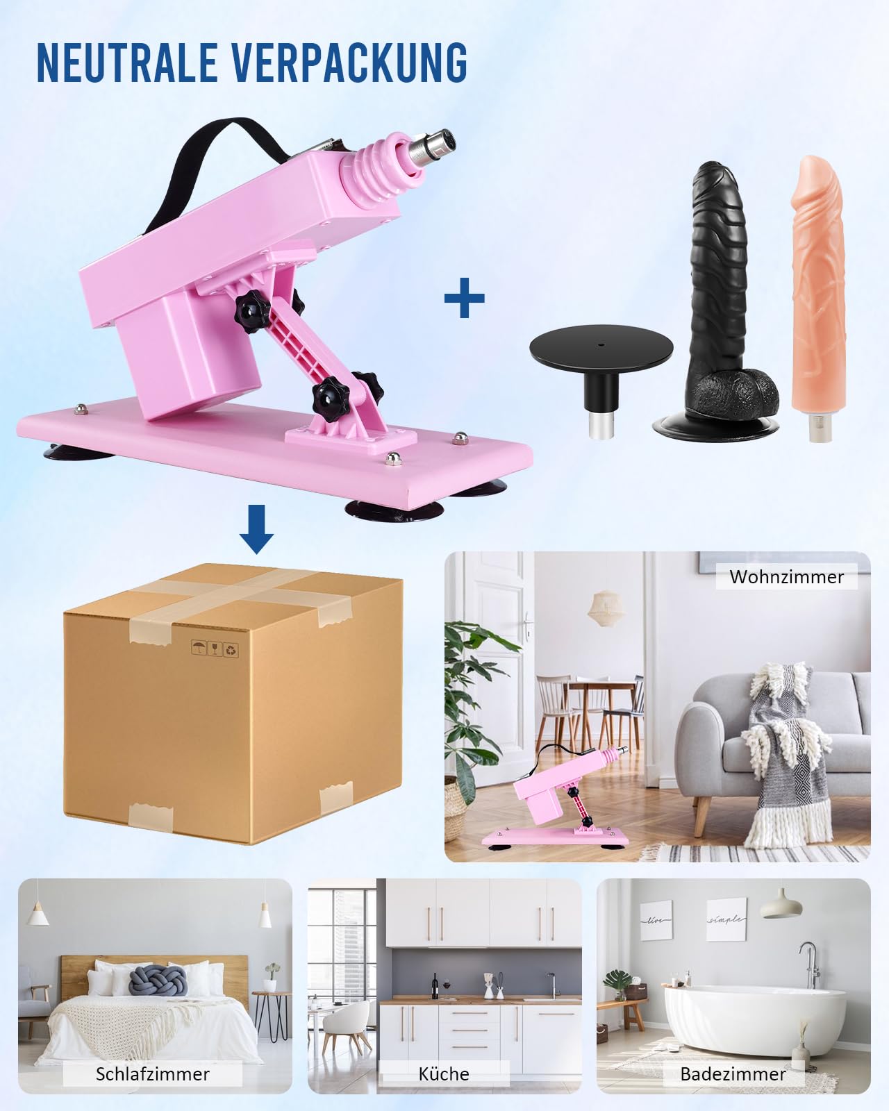 iKenmu Sex Machine Sex Toy Fucking Machine for Women Pink Sex Dildos Machine with 4" Suction Cups Love Machine Man Women Couples Sex 4*Accessories Automatic Masturbation Sex Machines