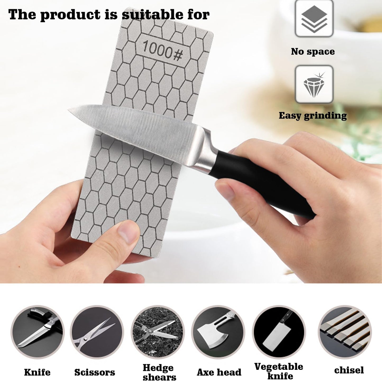 5 Piece Diamond Sharpening Stones Set: 200/400/600/1000/2000 grit diamond sharpening stone, diamond knife sharpener plate, diamond sharpening stones for kitchen tools outdoor use