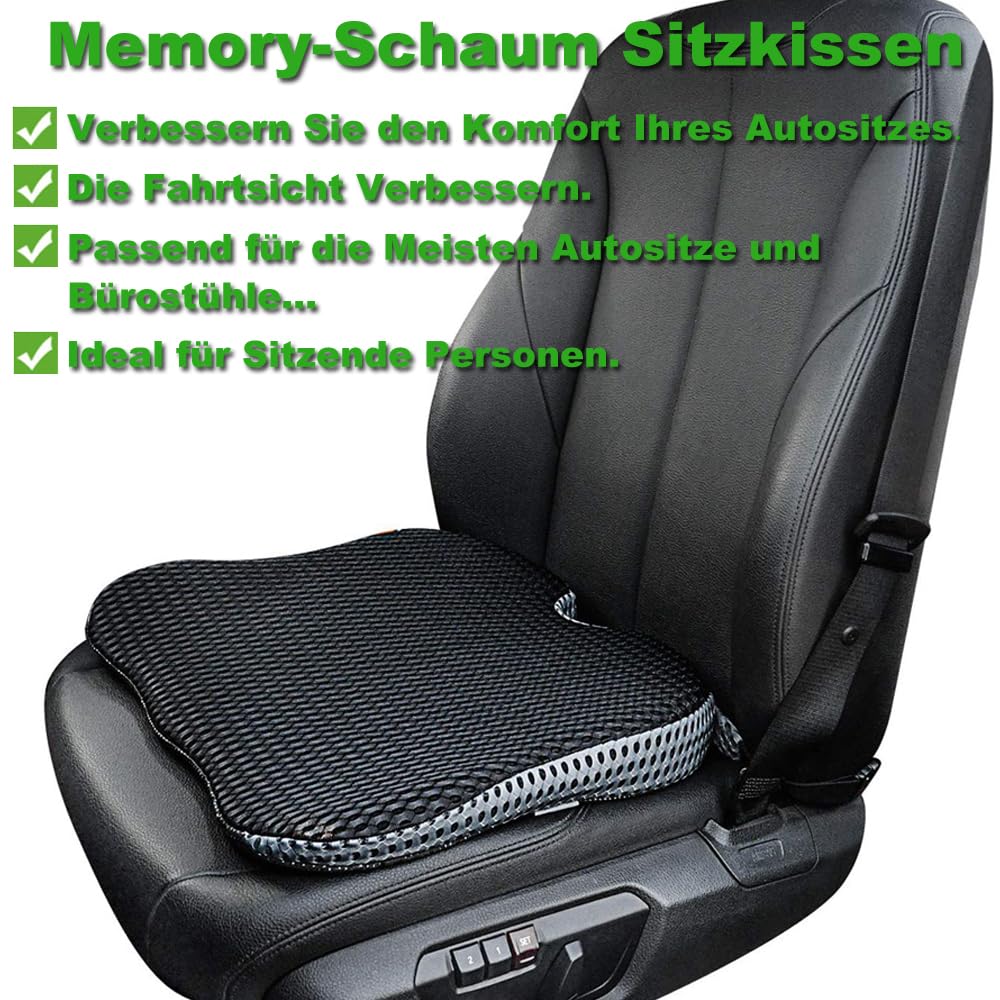 FOUNDCOOL memory foam wedge cushion for cars, ergonomic seat cushion car driver seat booster seat cushion car front seats seat cushions car seat office chair wheelchair