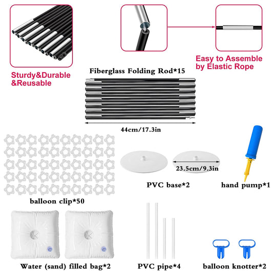 Balloon arch kit, Balloon arch frame kit, Balloon garland, Balloon arch with base, Table balloon arch kit, Reusable, Party decoration balloon arch.