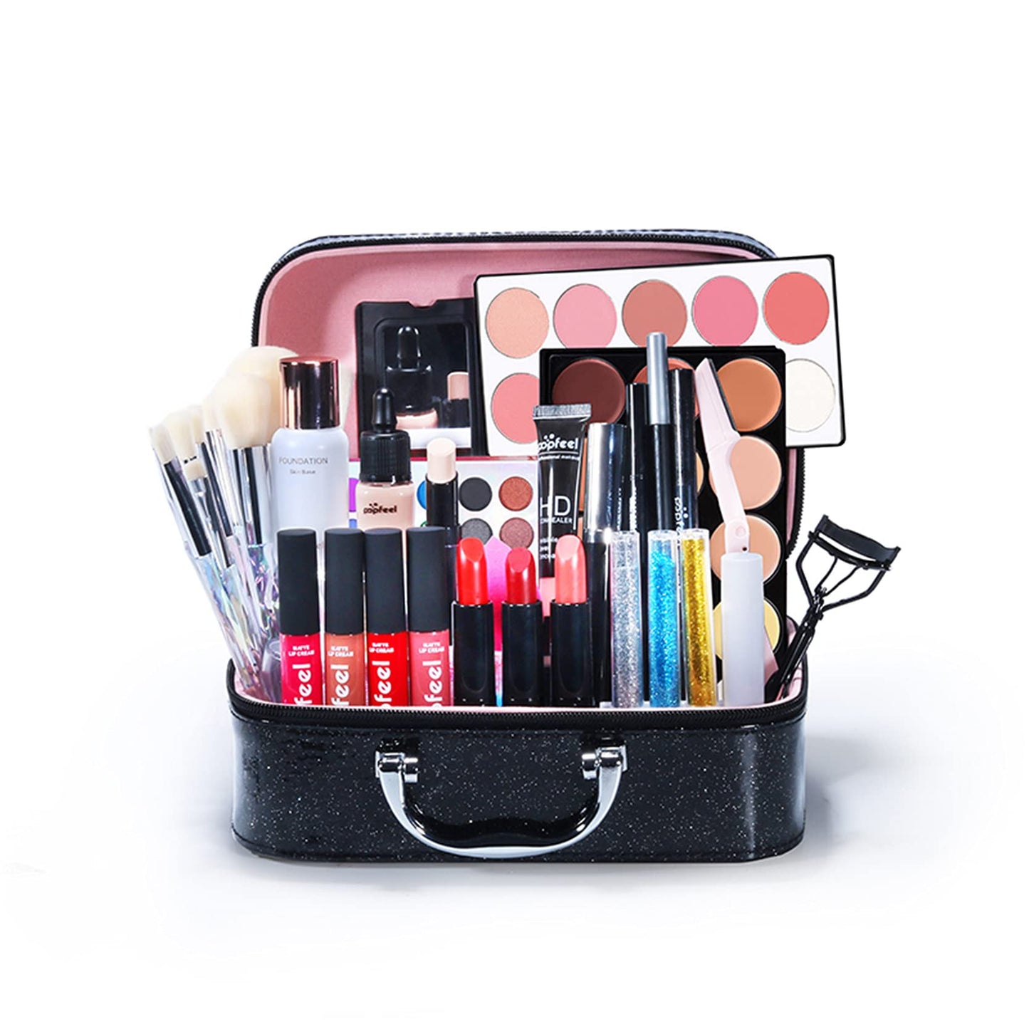 FantasyDay Multi-function Exquisite Makeup Gift Set Cosmetic Makeup Kit for Face, Eyes, and Lips - Makeup Palettes Makeup Case with Eyeshadow Palette, Lipstick, Blush, Mascara, Brushes