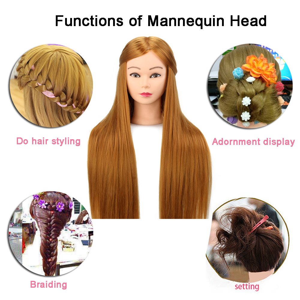 Training heads Neverland 30 inches 100% synthetic hair salon practice mannequin with clamp.