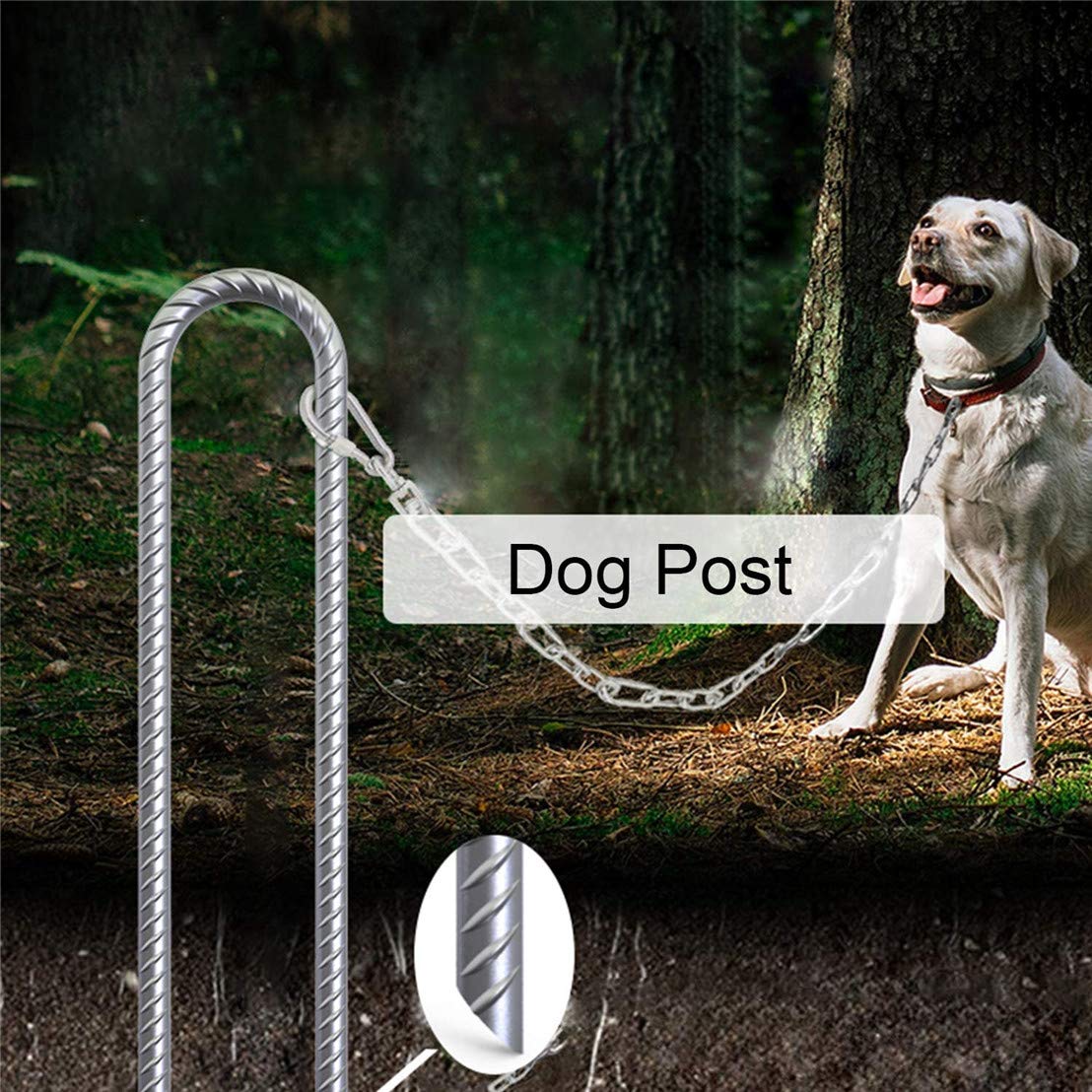 SOONPAM Ground Anchor Tent Pegs Garden Earth Anchor Galvanized Reinforcement Pegs Earth Nail Earth Spike Construction Anchor Nail Tent Stake (12-inch 6 Pack)