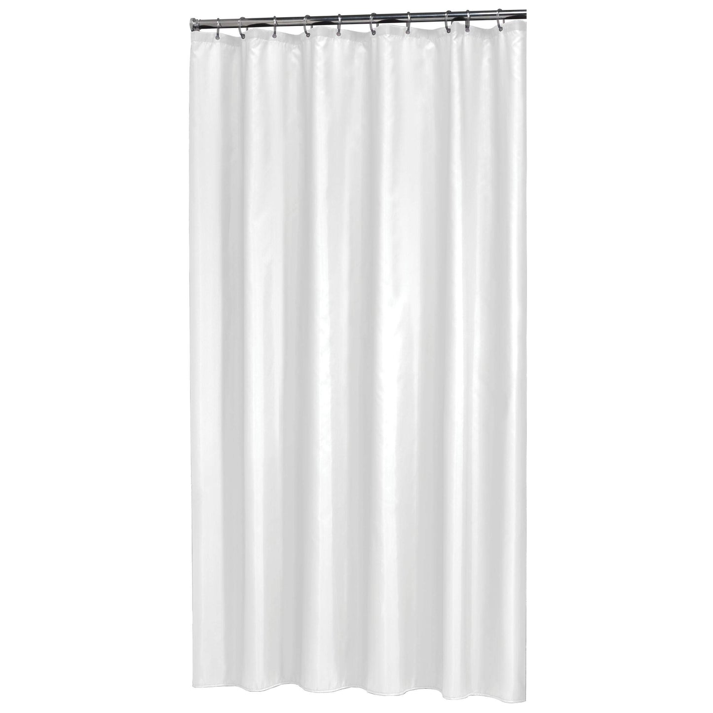 Sealskin Complete Set Easy Roll Shower Curtain Rod, Chrome Matte, Shower Curtain Holder for custom installation, Aluminum & Madeira Fabric Shower Curtain, Color: White, W x H: 180 x 200 cm