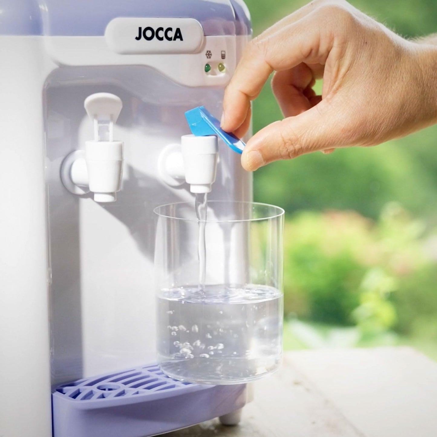 Jocca water dispenser with 7 liter tank, cooling system 10-15°C, BPA-free, White-Purple.