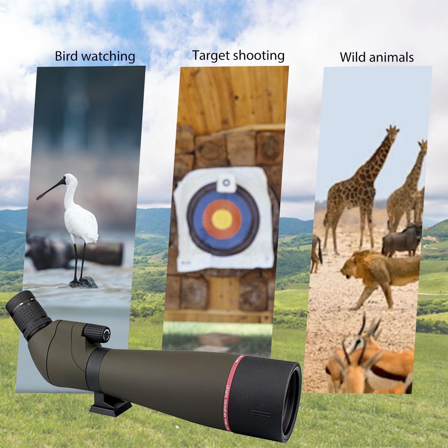 Svbony SV13 20-60X80 spotting scope with tripod, HD waterproof bird watching scope with carrying case, FMC optics Porro prism angled spotting scope for sports shooters, wildlife scenery.