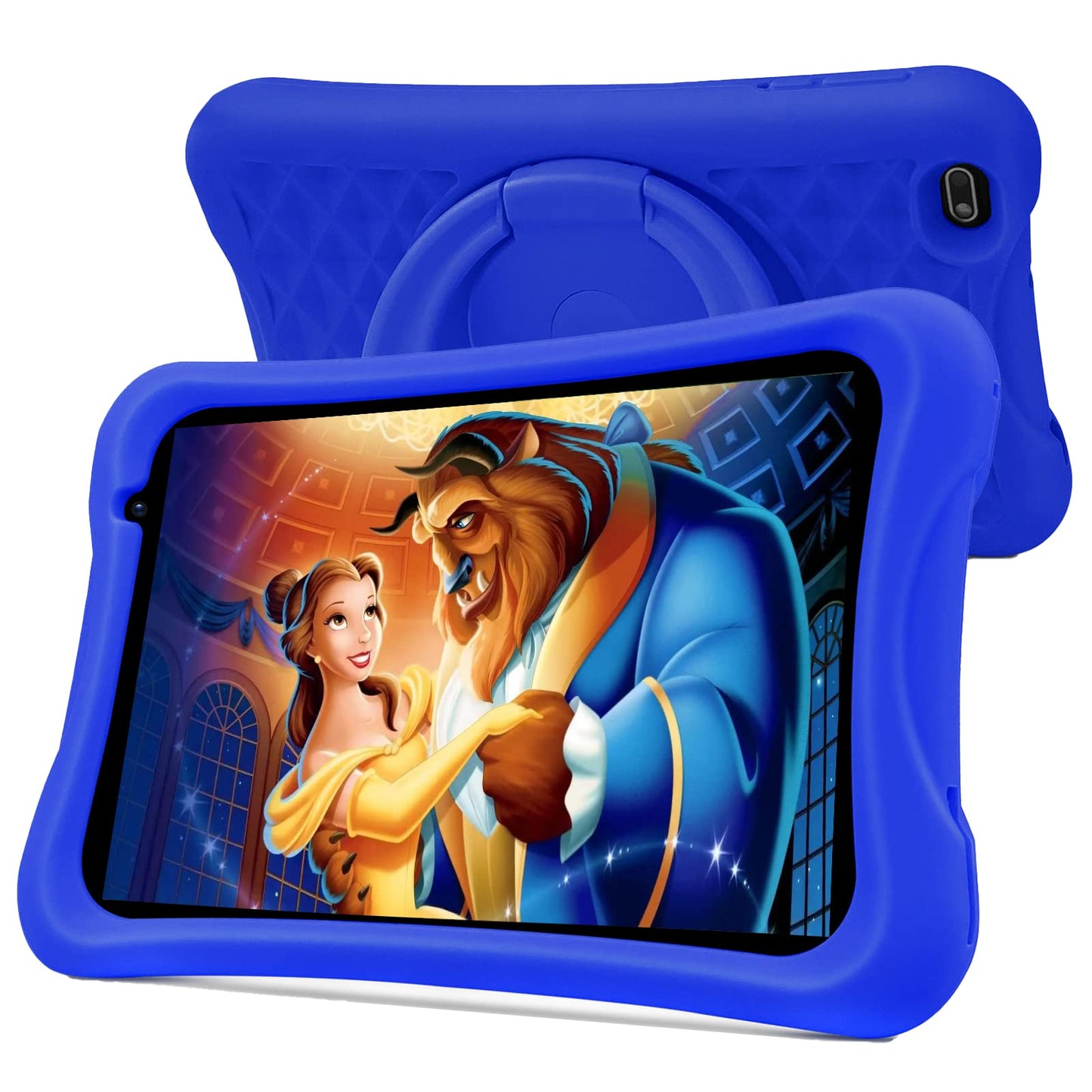 PRITOM Android 10, 8-inch kids tablet, parental control, kids apps, quad-core processor, 2GB RAM, 32GB ROM, HD IPS screen, dual rear camera, with kids tablet case (blue)