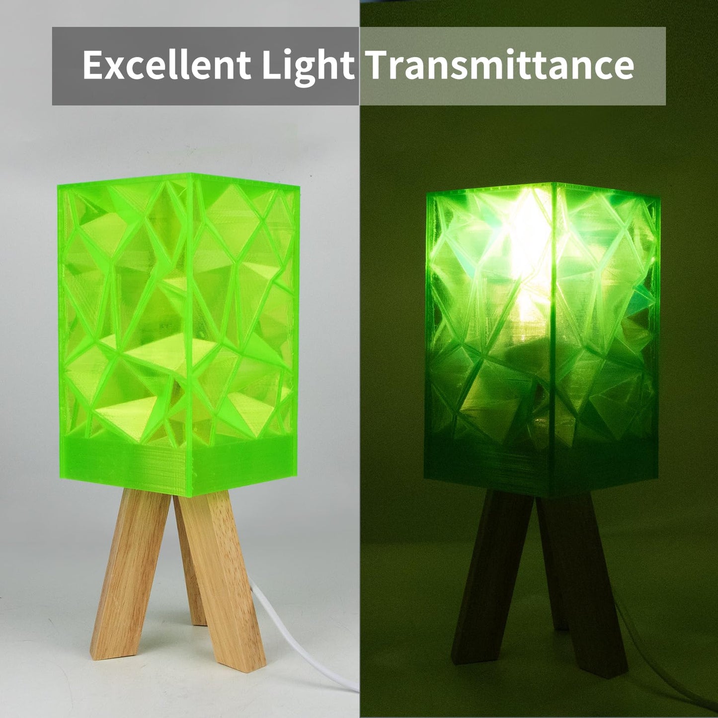 IEMAI PETG Filament 1.75mm, Transparent PETG Fluorescent Green 1Kg, High Speed 3D Printer Filament, Dimensional Accuracy +/- 0.02mm, Suitable for printing lampshades decorations