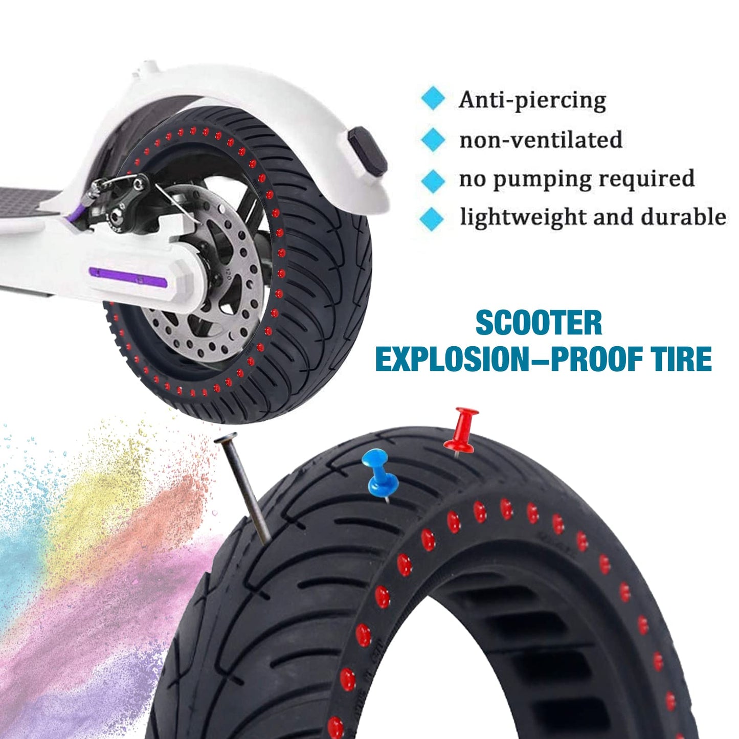 8.5 inch scooter tire 50/75-6.1, scooter solid rubber tire 8 1/2, electric scooter solid rubber tire, 8.5 inch e scooter wheel tubeless for Xiaomi M365 MI 1S, replacement tire
