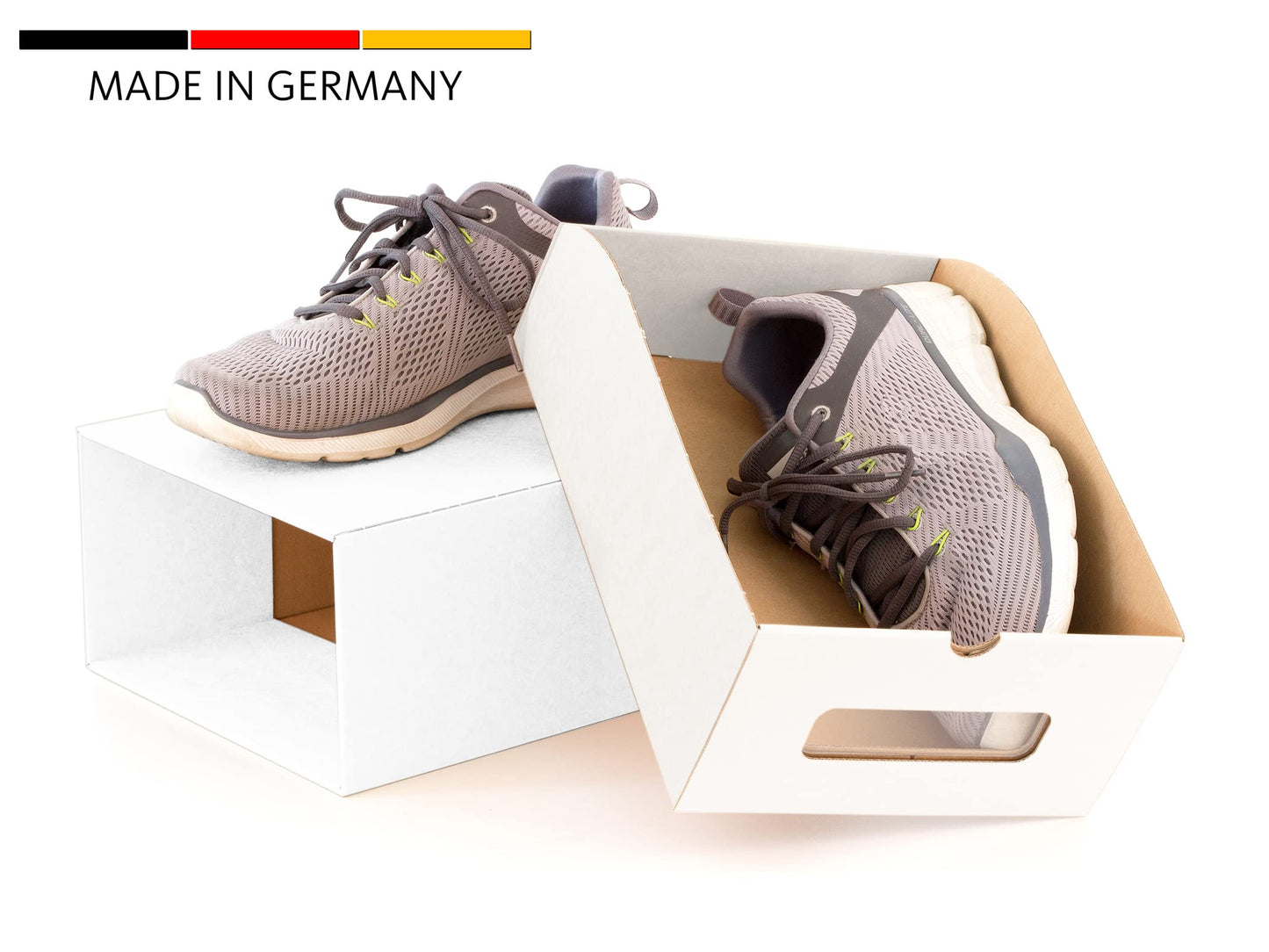 BigDean 30x Shoe Storage WHITE with window Storage Box Stackable Storage Box Shoe Box Shoe Box All-purpose box Drawer cardboard made of kraft paper