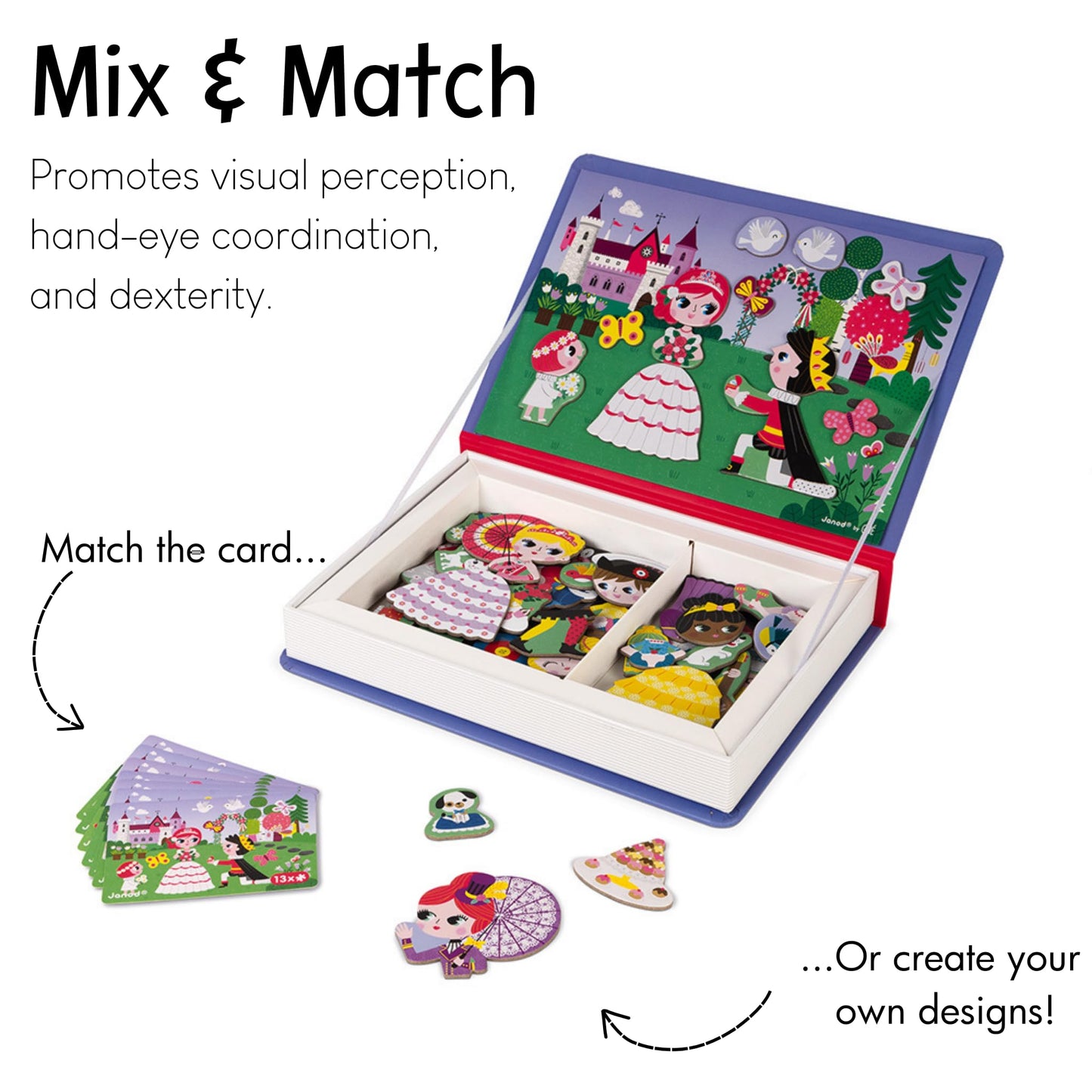 Janod J02725 Princesses Magneti'Book, Purple