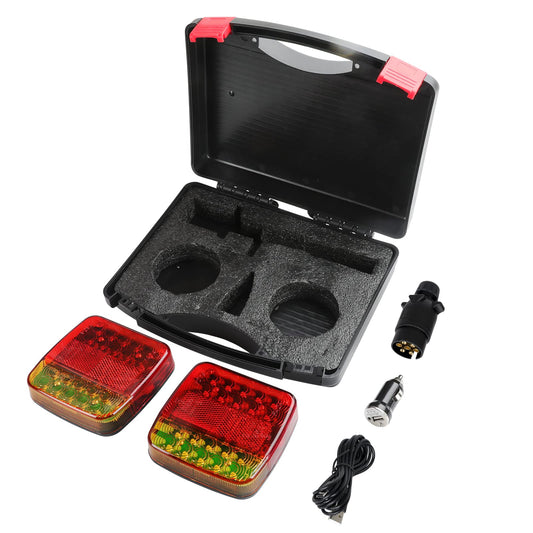 AOHEWEI Wireless Lighting LED Set, magnetic trailer taillights wireless 12V, truck rear ECE EMC certified for trailers, trucks, caravans or trucks.