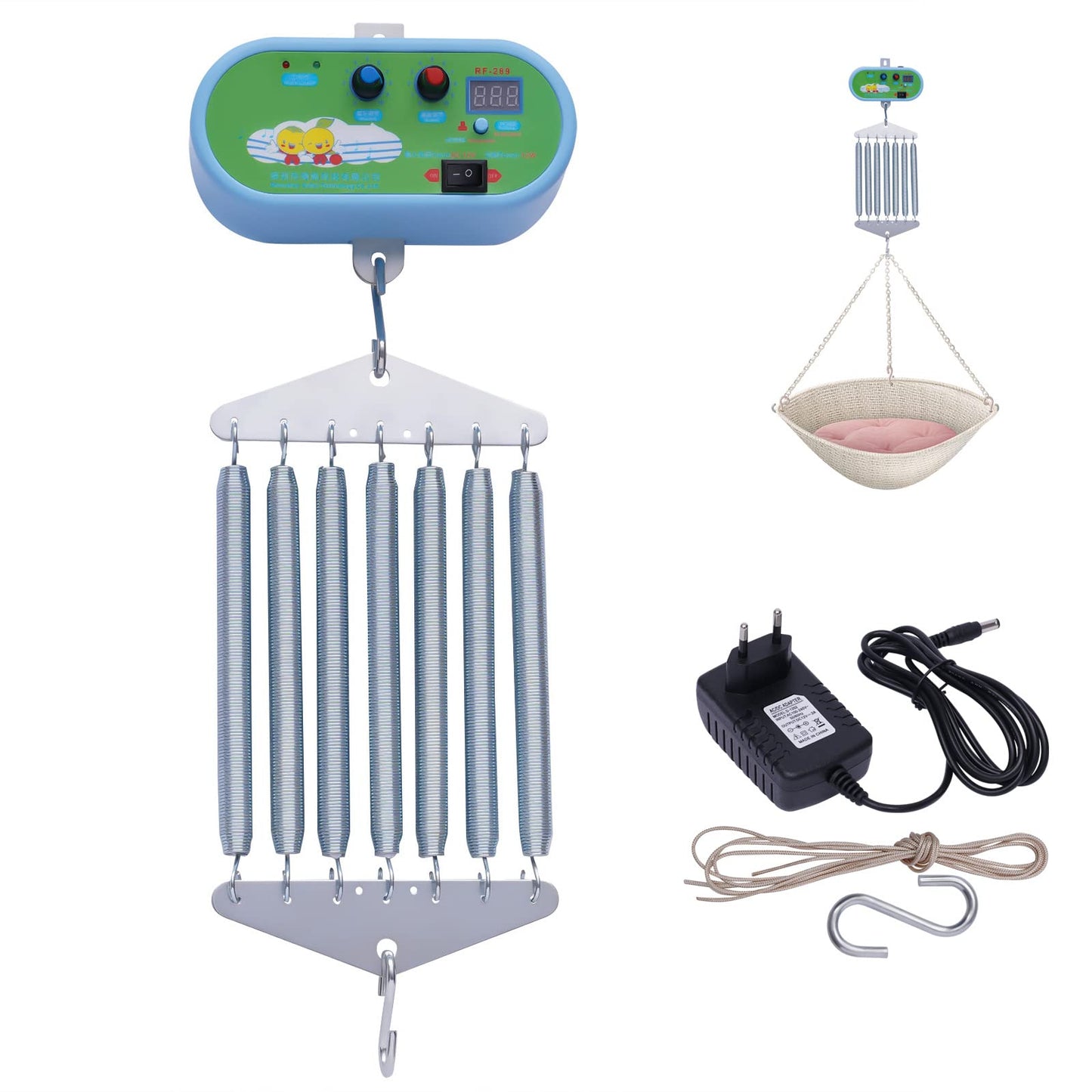 TESUGN Hanging electric cradle controller, noiseless adjustable electric baby swing baby rocker controller with 7 pieces spring up to 21 kg for the baby spring cradle and baby hammock