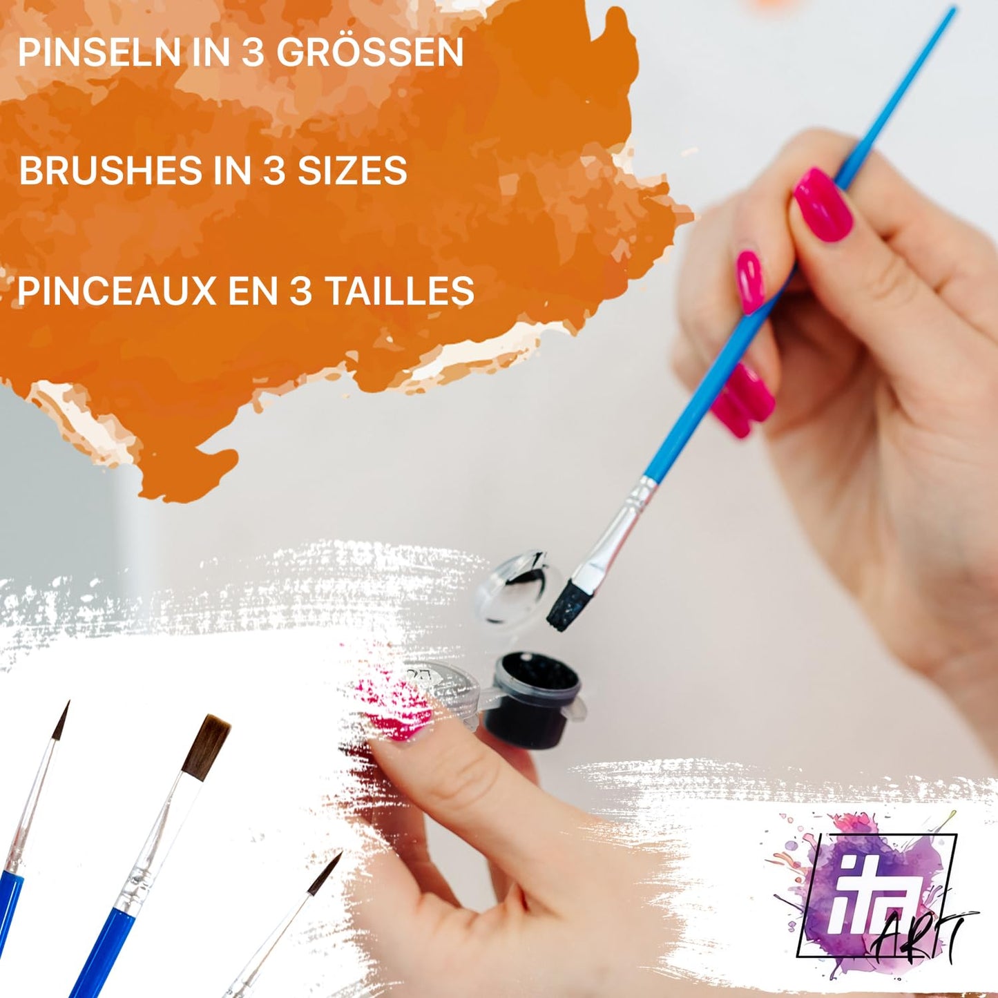 ITA Art Paint by Numbers Complete Set with Stretcher Frame, Acrylic Paints, Brushes, Accessories, Gift Box - DIY Painting Craft Kit with Canvas for Adults, 30x40 cm, Rainy Encounter