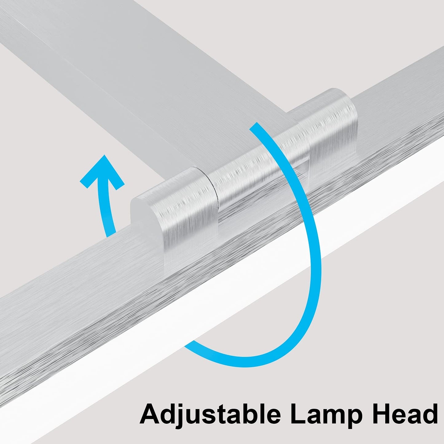 Klighten LED mirror light bathroom 24W 1170LM Cool White 6000K, 180° rotation, IP44 waterproof mirror lamp, non-dimmable bathroom light wall lighting 80CM (Silver)