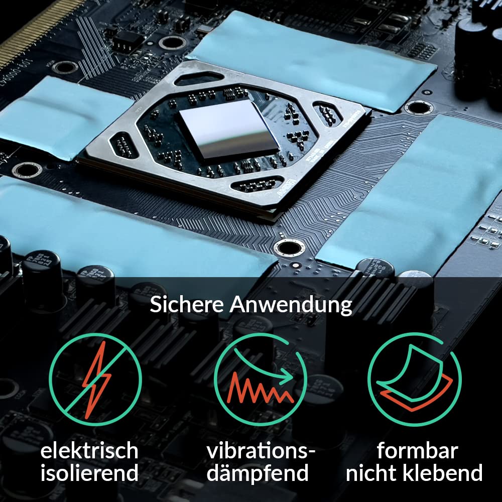 ARCTIC TP-3 Thermal Pad: Premium Performance, 120x20x1.0mm (stackable up to 2.0mm without loss of performance), 4 pieces - high performance, very soft, gap filler, bridging uneven surfaces