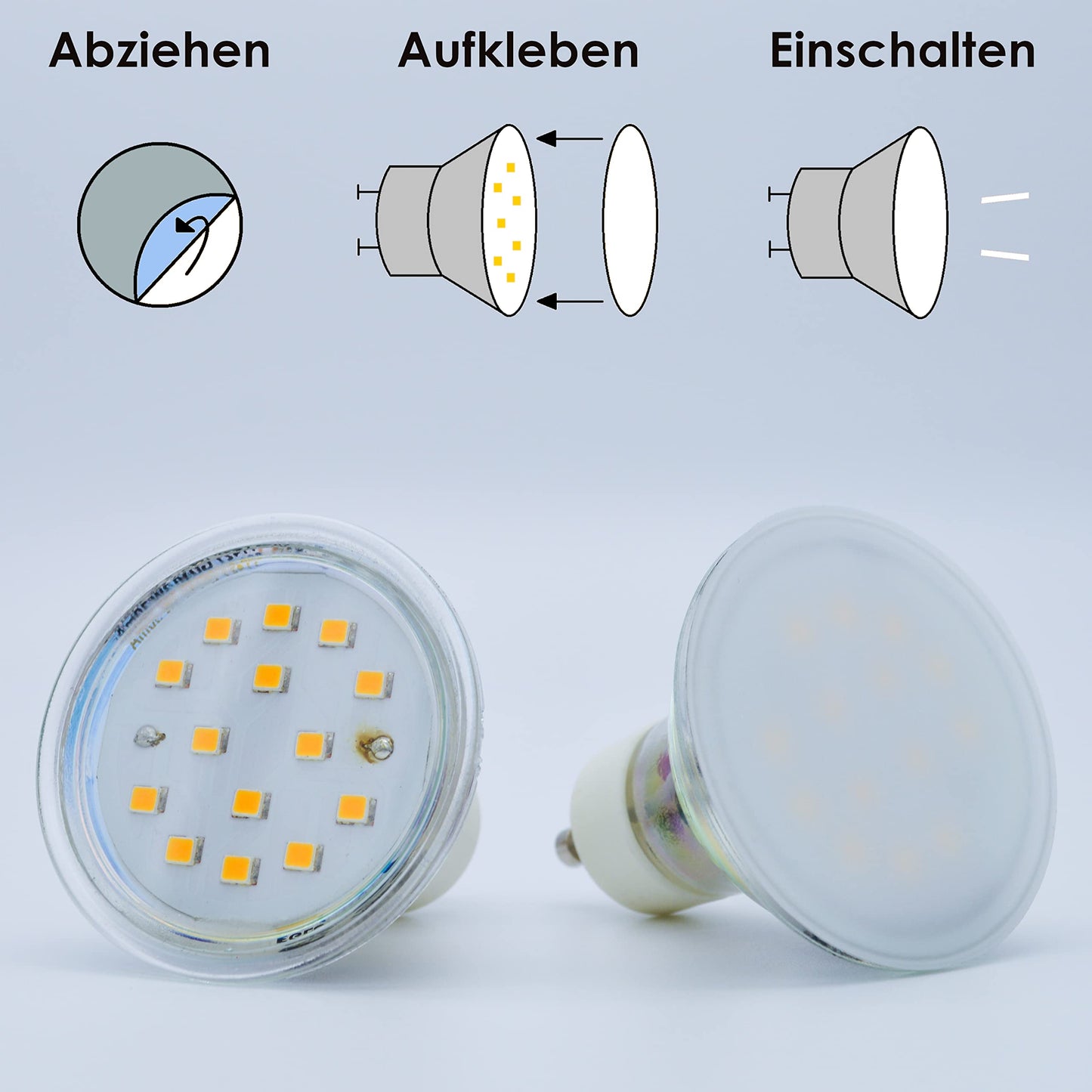 KROPP Self-Adhesive Diffuser Films for LED lamps, 8 cm circular cut, milk glass film for beautiful appearance and light diffusion, set of 9 pieces.